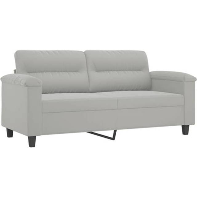 2-sitssoffa ljusgrå 140 cm mikrofibertyg