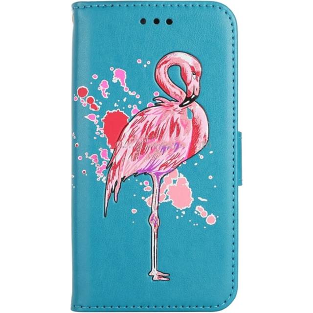 For Galaxy S9 Flamingo Print Horizontal Flip Leather Case with Holder & Wallet & Card Slots & Photo Frame (Blue)