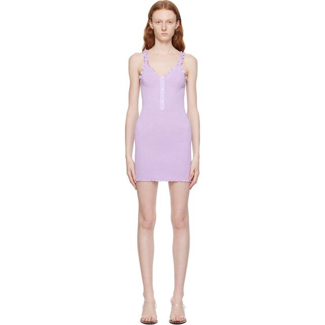 alexanderwang.t Purple Three-Button Minidress - 546 Pastel Lilac - M