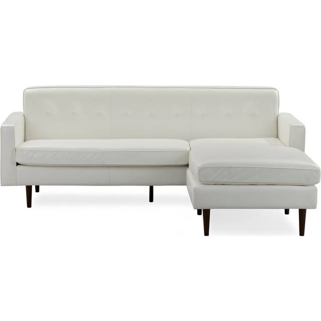 Eleanor 85" Leather Sofa Sectional Right, White