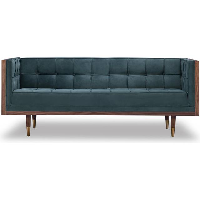 Woodrow Box 71" Fabric Sofa, Walnut/Neptune Velvet