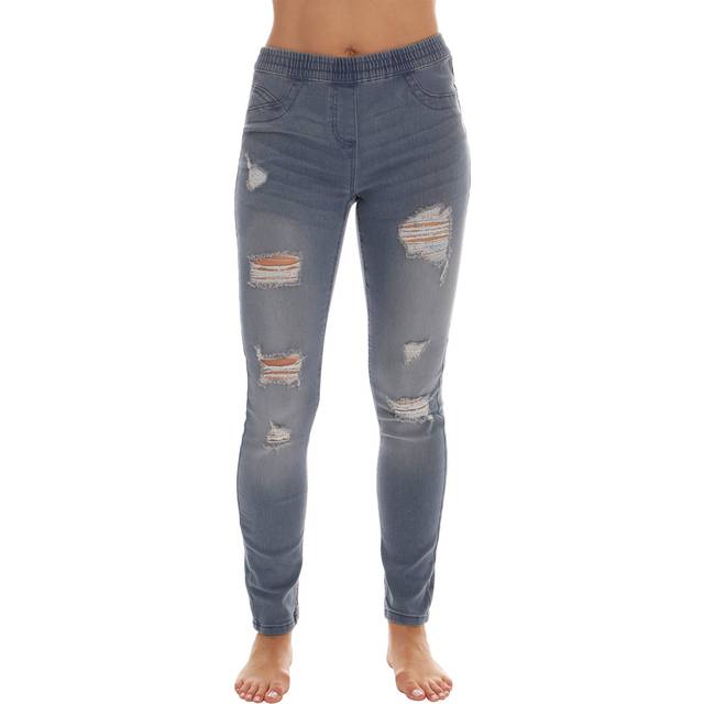 Just Love Denim Wash Ripped Jeggings for Women 6854-LTDEN-L