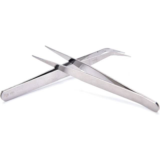 2PCS Stainless Steel Curved Aquarium Tweezers Aquarium Plant Shrimp Reef Tank Aquatic Plants Forceps Clip For Cleaning Tool