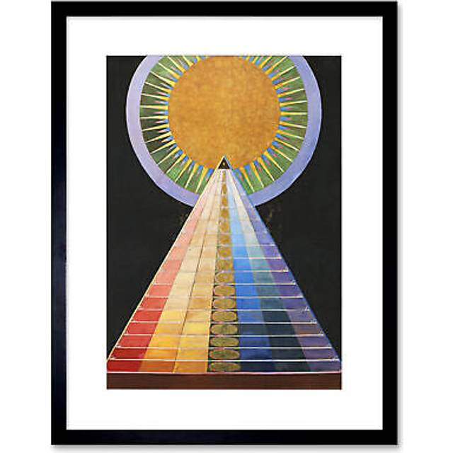 Wall Art Print Hilma Af Klint Altarpiece No 1 Group X Artwork Framed 9X7 Inch - Black - W7 inch x H9 inch