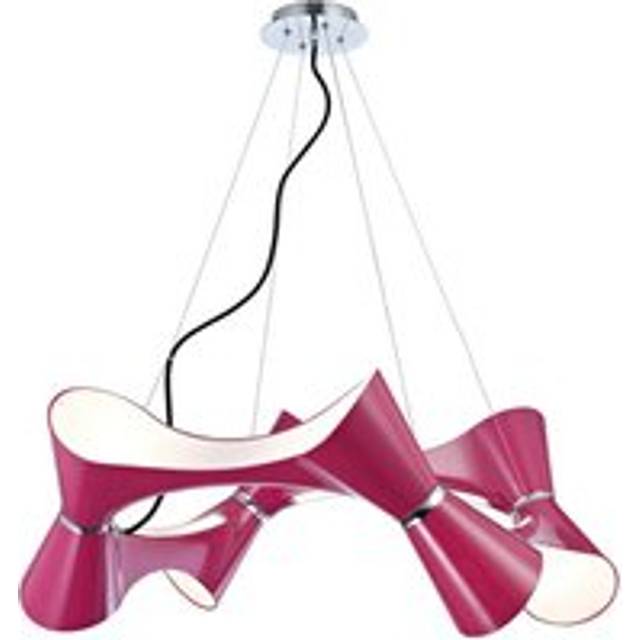 Mantra M1542/PU Ora Pendant 8 Twisted Round Light E27 Gloss Purple/Whi