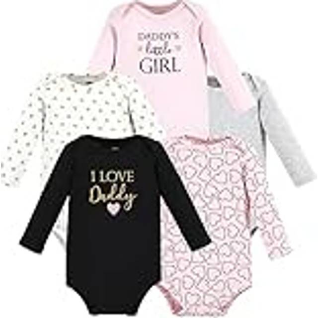 Hudson Baby Unisex Baby Cotton Long-Sleeve Bodysuits  Girl Daddy  Preemie
