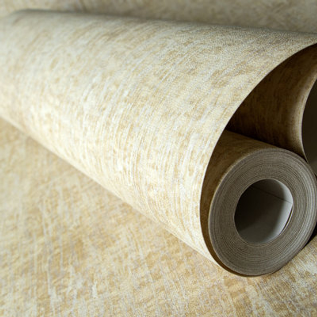 Galerie Crafted Plain Texture Gold Wallpaper 64999, Gold