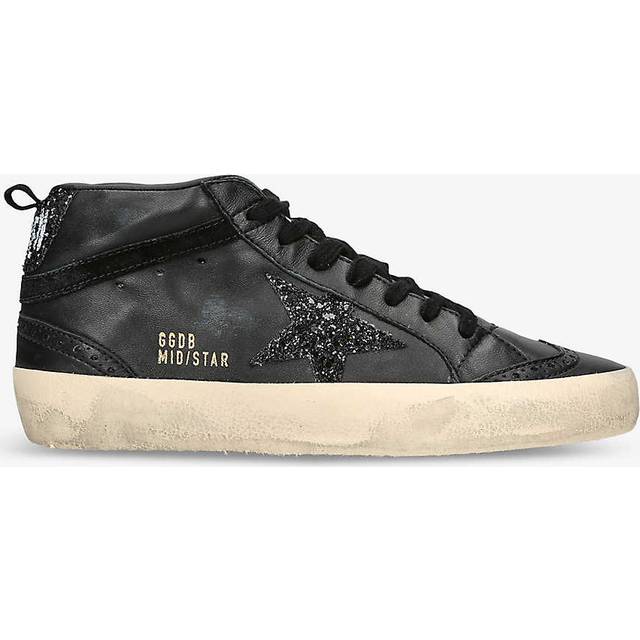 Golden Goose Womens Black Mid Star 90100 Logo-print Leather Mid-top Trainers Eur 41 / 8 Uk Women - BLACK