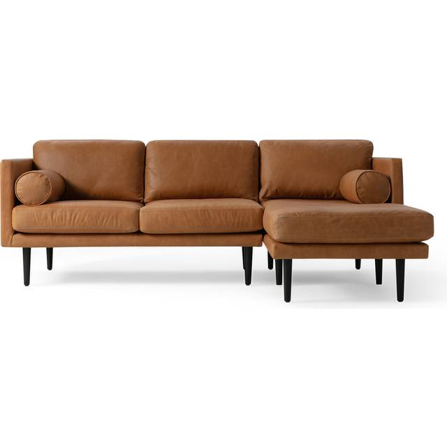 Spectre 81" Leather Sofa Sectional Right, Milano Russet