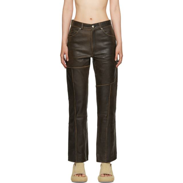 Andersson Bell Brown Dreszen Leather Pants - Brown - IT 50