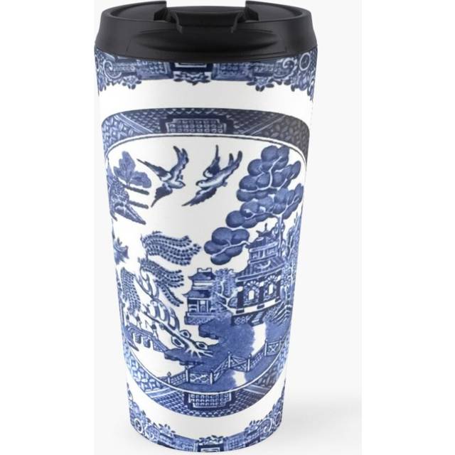 Insulated Travel Coffee Mug Blue Willow China Stainless Steel Cup Tumbler 17oz