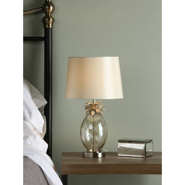 Laura Ashley Pineapple Glass Petite Table Lamp, Champagne