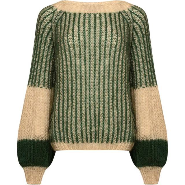 Noella Sweater - Liana - Beige/Bottle Green