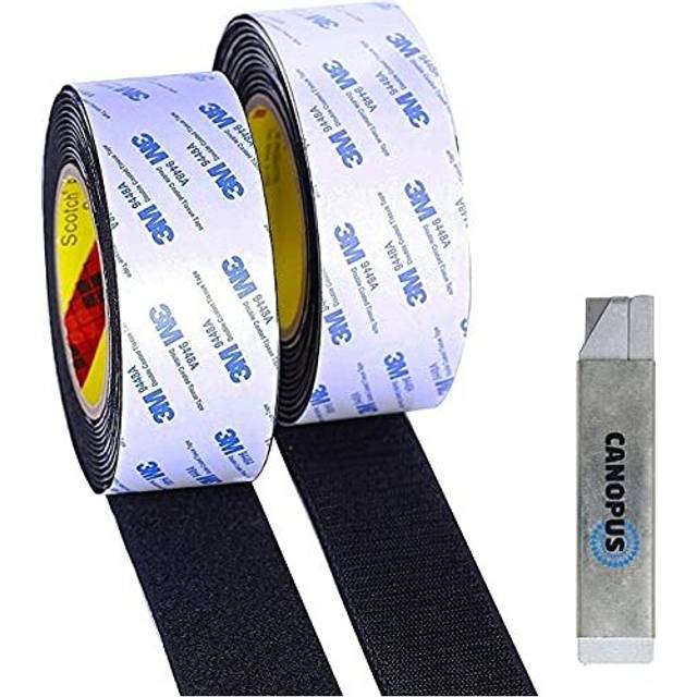 Super Strong Hook and Loop Tape with 3M Sticky Back, 50mm Wide, 2.5m Long, Self Adhesive Carpet Tape, Heavy Duty Mounting Tape, Perfect for Picture