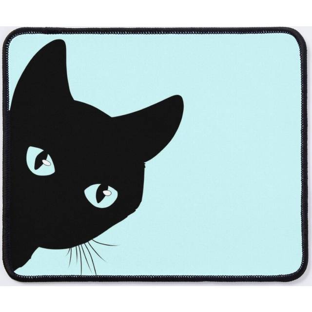 Mouse Pad Black Cat Peeking Around the Corner Silhouette  11.8 x 9.8 inch Computer Mat Gaming Office Mousepad