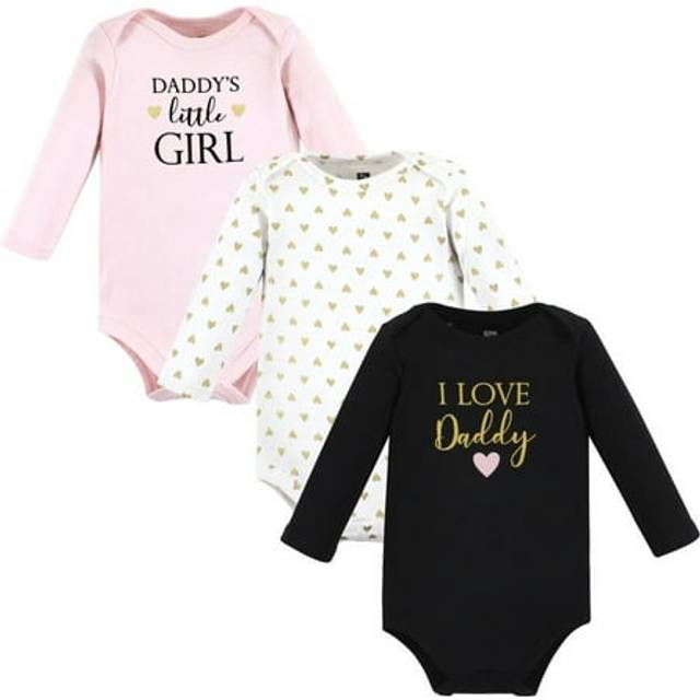 Hudson Baby Unisex Baby Cotton Long-Sleeve Bodysuits  Girl Daddy  9-12 Months