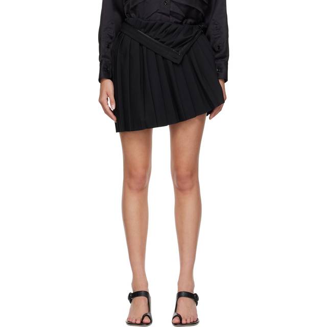Mm6 Maison Margiela Woman Mini skirt Black Size 4 Polyester, Viscose, Elastane