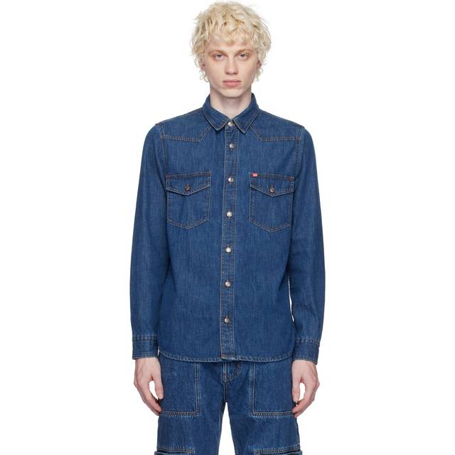 Hugo Blue Western Yoke Denim Shirt - 454 - Light/Pastel B - XXL