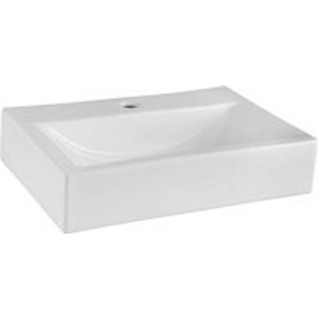 Rectangular 1 Tap Hole Ceramic Countertop Vessel without Overflow - 460mm
