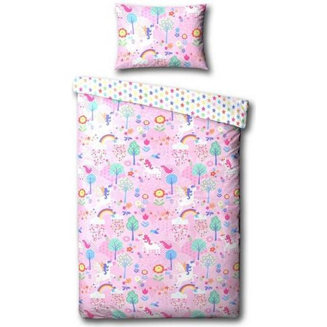 Riva Home UNICORN TODDLER D/S rosa, vit, (120 x 150 cm)