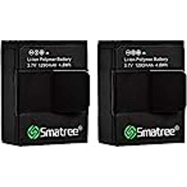 Smatree 2 x Li-polymerbatterier med hög kapacitet, 1 290 mAh, för GoPro Hero 3 och GoPro AHDBT-201/AHDBT-301/AHDBT-302