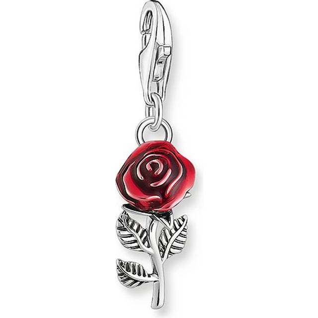 THOMAS SABO Silver Blackened Red Rose Charm 2076-664-10