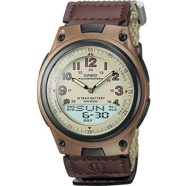 CASIO Quartz Waterproof Sports Mens Green Analog/Digital Combo AW-80V-5BVD - Free