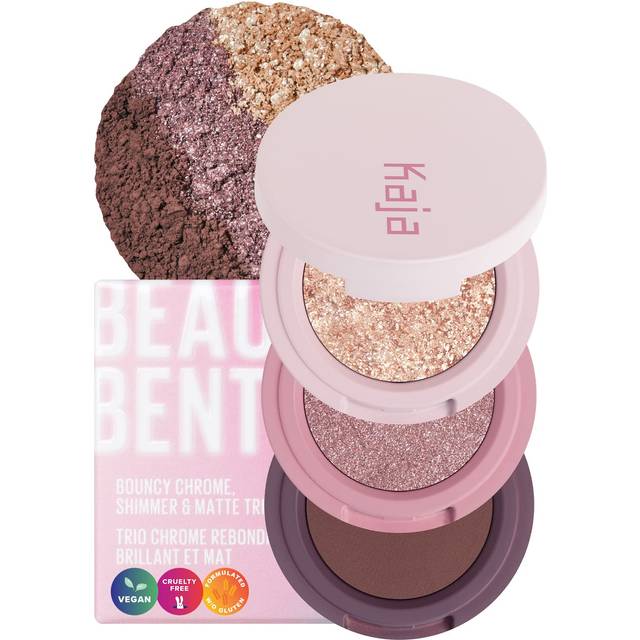 Kaja Eye Bento Collection - Bouncy Eyeshadow Trio | 17 Mauve Bouquet | Mauve Berry Tone | Vegan  Cruelty free