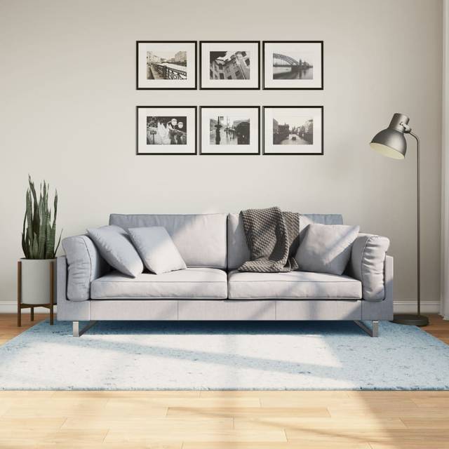 vidaXL Mjuk matta HUARTE med kort lugg tvättbar blå 140x200 cm