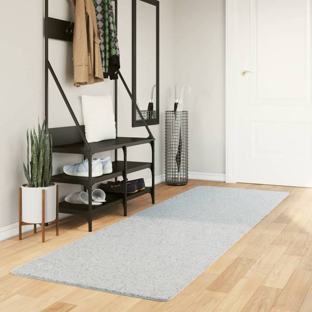 Mjuk matta HUARTE med kort lugg tvättbar blå 80x250 cm
