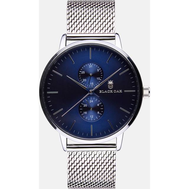 Black Oak Shumardii klocka herrklocka - silver/blå, 42 mm