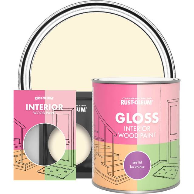 Rust-Oleum Interior Wood Paint, Gloss Finish - Clotted Cream - 750ml - Beige