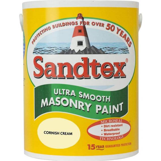 Sandtex Masonry Paint 2.5L Ultra Smooth Cornish Cream