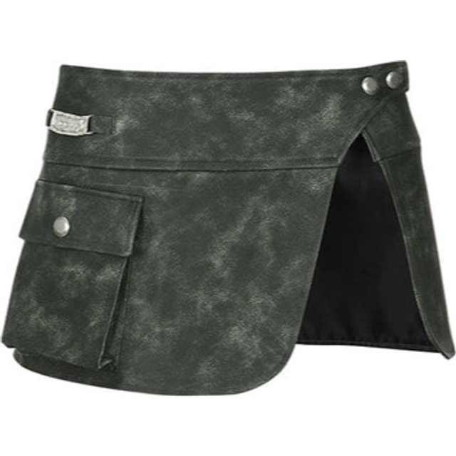 Andersson Bell Khaki Emma Faux-Leather Miniskirt - Khaki - IT 36