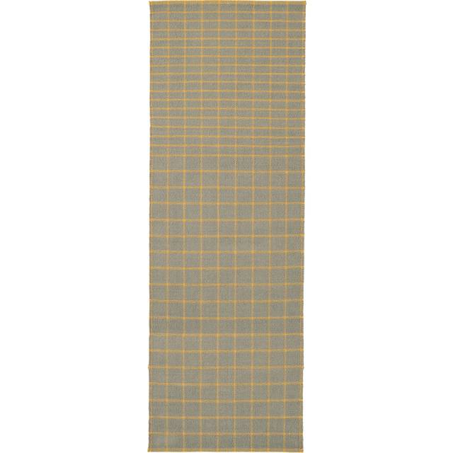Nanimarquina - Tiles 3 Carpet Runner 80x240cm - grün/handgewebt/Ausführung Dhurrie/Dichte 18.600 Knoten/m2/H 1cm/Gewicht 2kg/m2 - green (1.0 x 240.0 x 80.0cm)