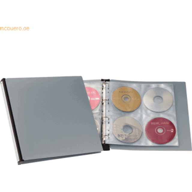 Durable CD/DVD folder 96 CDs/DVDs/Blu-rays Black, Grey 12 pc(s) 527701