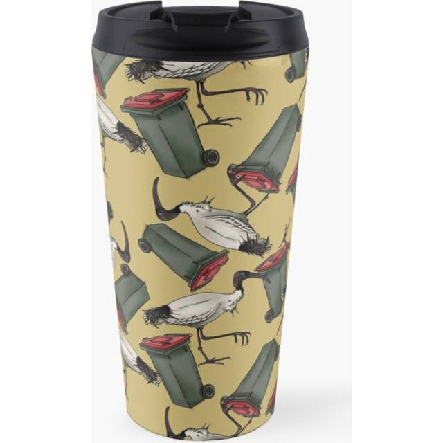 Insulated Travel Coffee Mug Bin Chicken - Mustard Stainless Steel Cup Tumbler 17oz
