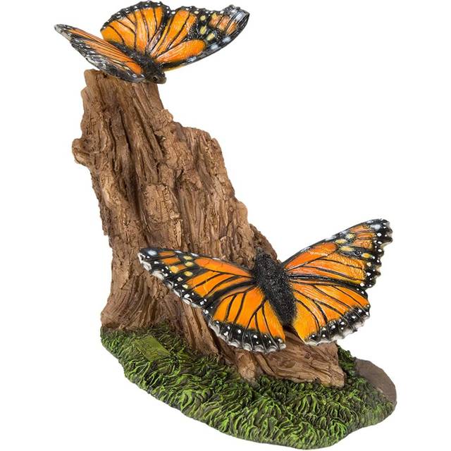 Monarch Butterflies on Log | Resin Home or Garden Decoration | RL-PF40-B
