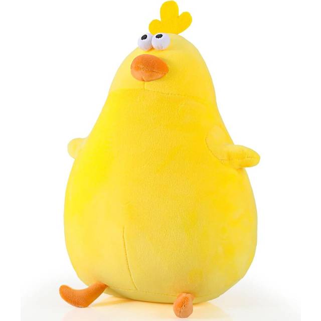 11 Inch Fat Chicken Plush, Funny Creative Plump Cute Soft Plushie Yellow  Plush Big Eyes Chicken Cartoon Pillow Plushies Gifts for Kids