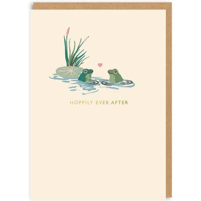 Cath Kidston Hoppily Ever After Greetings Card - cream/green/gold - one size