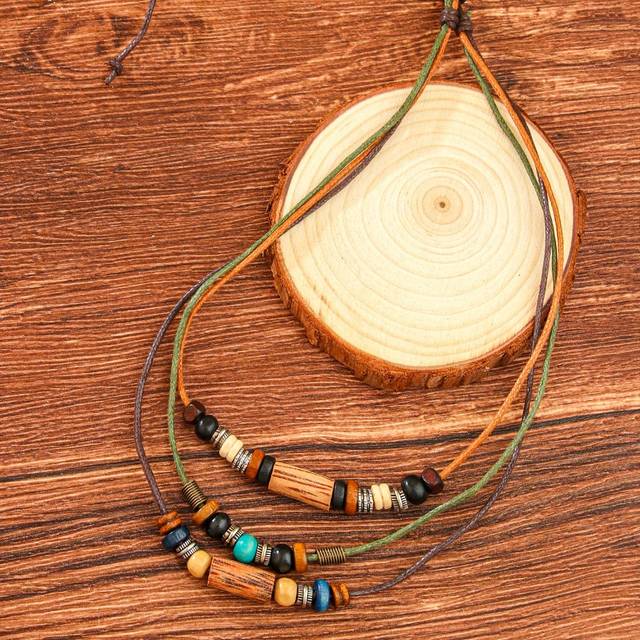 SHEIN 1pc Vintage Round Bead Multi-Layered Necklace, Suitable For Women&#39;s Daily Wear