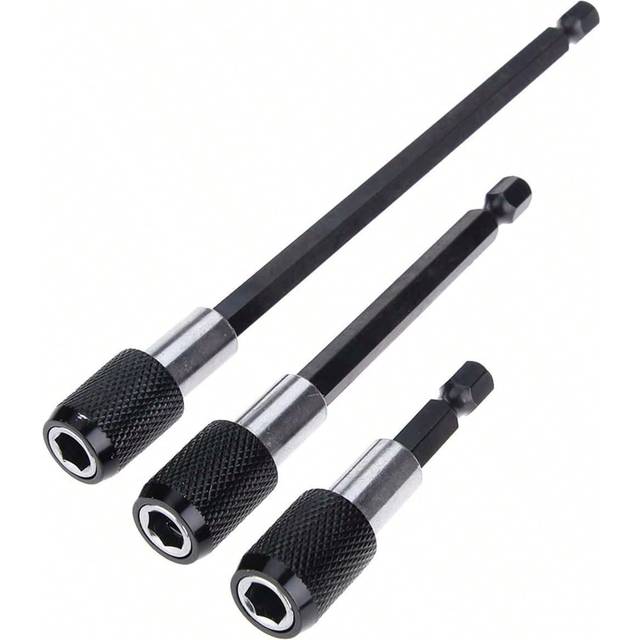 STONEGO 1Set(3Pcs) Drill Bit Extension, 1/4&#34; Hex Shank Magnetic Chuck Adapter Quick Release Bar Socket Screwdriver Bit Holder Set 60mm/100mm/150mm,Tool Access