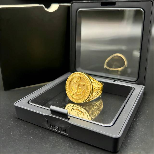 1 st Fashionabla vintage 18K guldpläterade ringar för män och kvinnor, symbol för frihet och tapperhet, sommar smycken present (9,11,8,10,12)