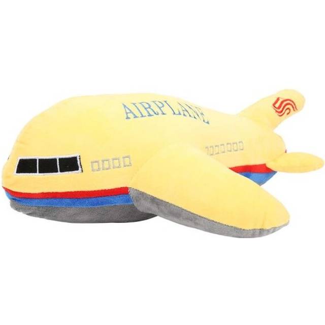 (Yellow) 40cm Large Size Simulation Airplane Plush Toys Kids Sleeping Back Cushion Soft Aircraft Stuffed Pillow