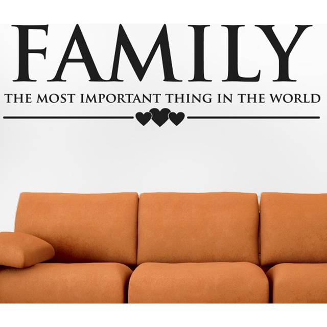 Family the Most Important Thing in the World Wall Sticker - Black (19cm H X 57cm W)