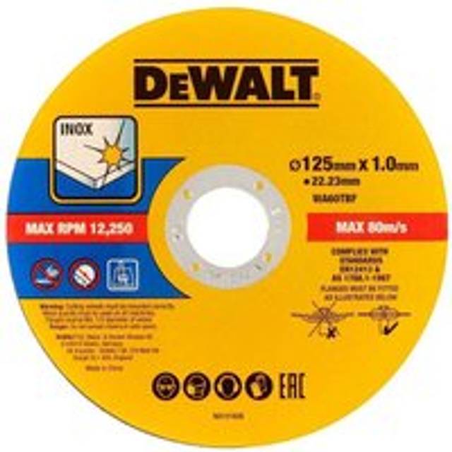 "Dewalt 125mm 5.5"" 1mm Thin INOX Metal Cutting Disc 22mm Bore Flat Disc - Single"