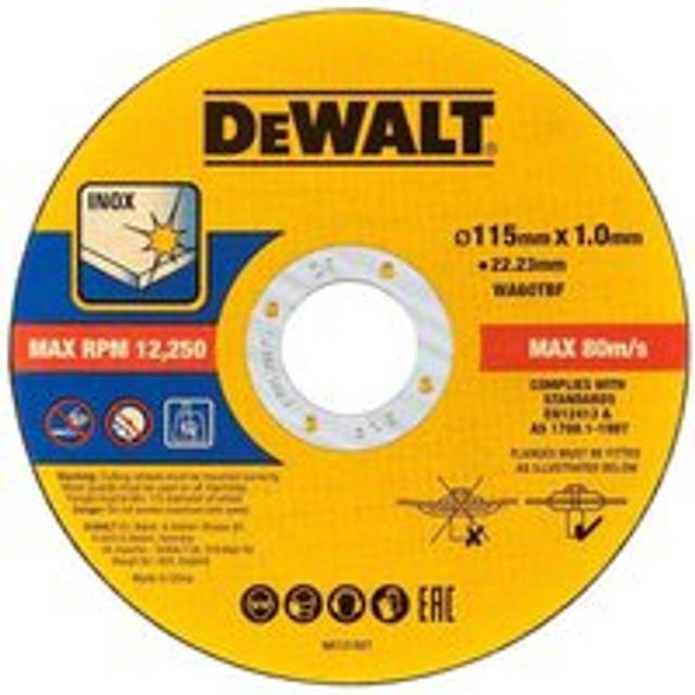 "Dewalt 115mm 4.5"" 1mm Thin INOX Metal Cutting Disc 22mm Bore Flat Disc - Single"