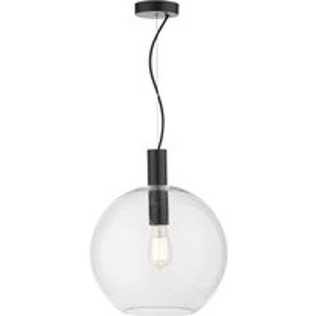 dar lighting Zul0122 Zula 1 Light Single Pendant Black Clear Glass