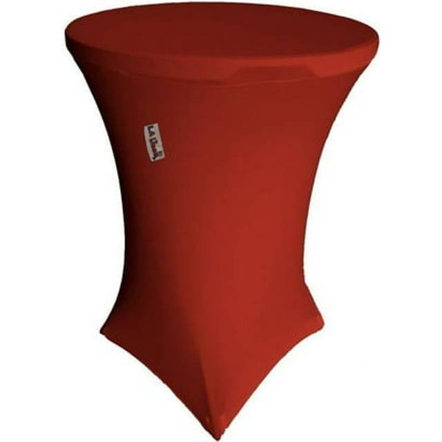 LA Linen Round Spandex Cover For Cocktail Highboy Table  32-Inch Round 42-Inch High  Red