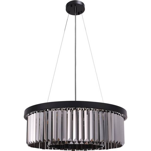Alekzander 6-Light Kitchen Island Tiered Pendant - Black (17cm H X 55cm W X 55cm D)